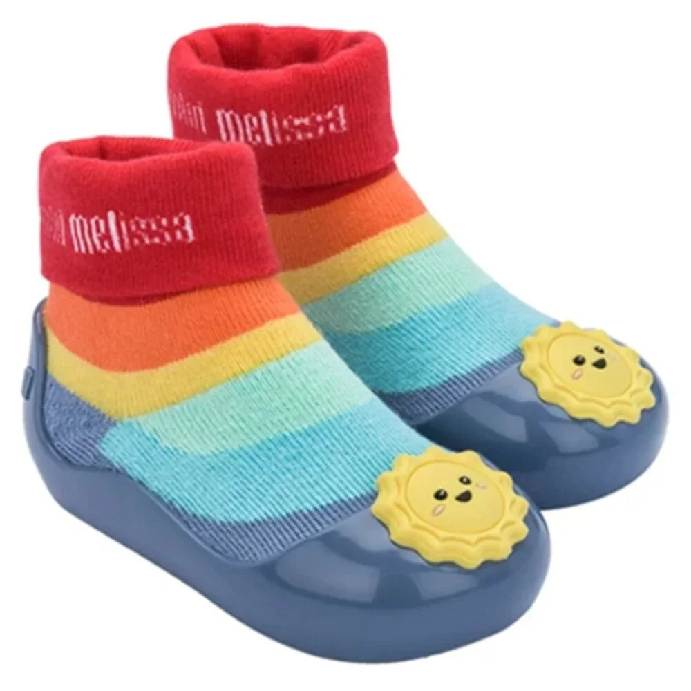 NEW Mini Melissa Baby Alpha Play Sunny Day Cloud Print Knit Sock Sneaker Flats